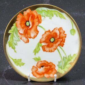 Antique Bavaria Porcelain Single Plate Dish Artist Signed Hand Painted 8.5inch